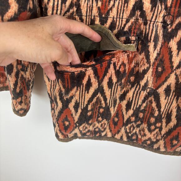 We the Free People Ada Quilted Jacket Small corduroy oversized boho retro Ikat - Picture 7 of 14